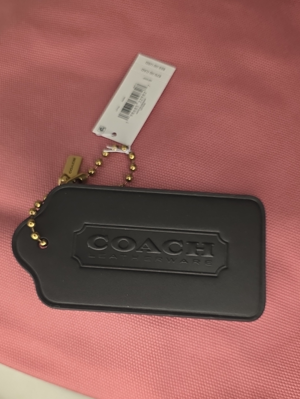 NWT Coach XL Hangtag Charm In Black
